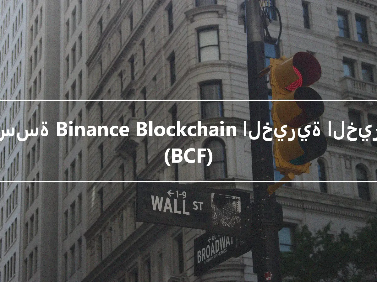 مؤسسة Binance Blockchain الخيرية الخيرية (BCF)