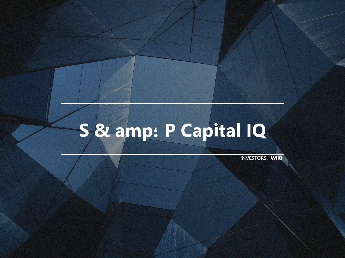 S & amp؛ P Capital IQ