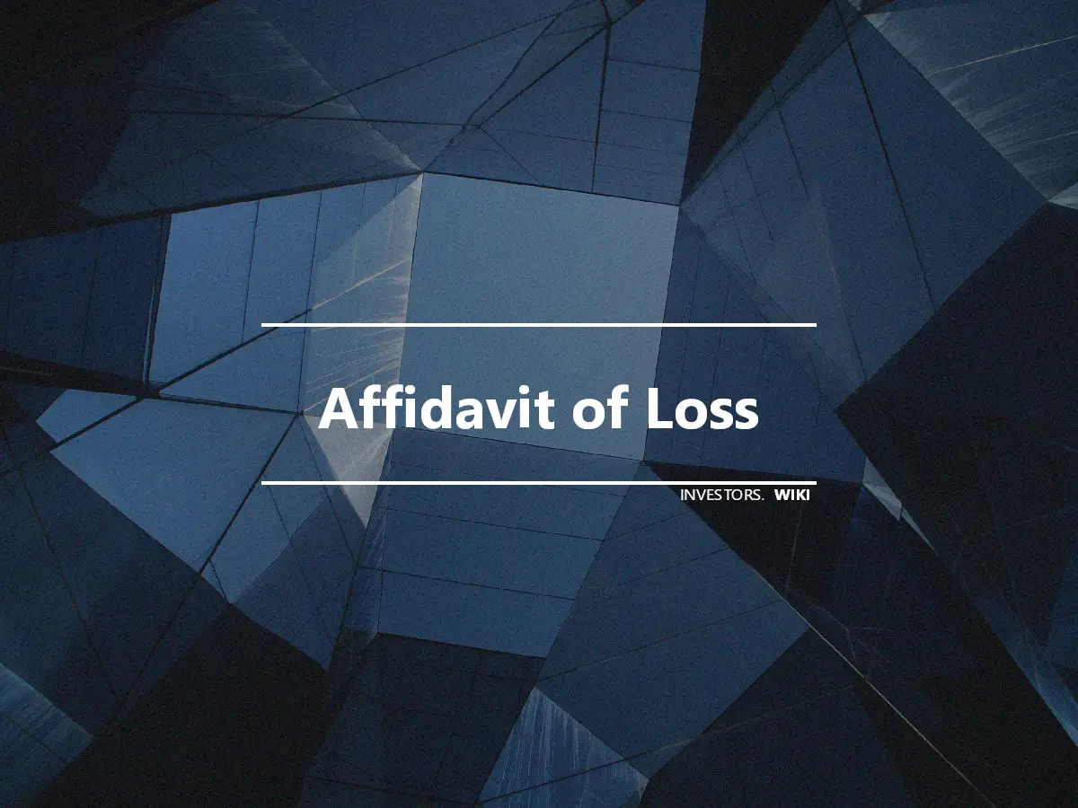 Affidavit of Loss