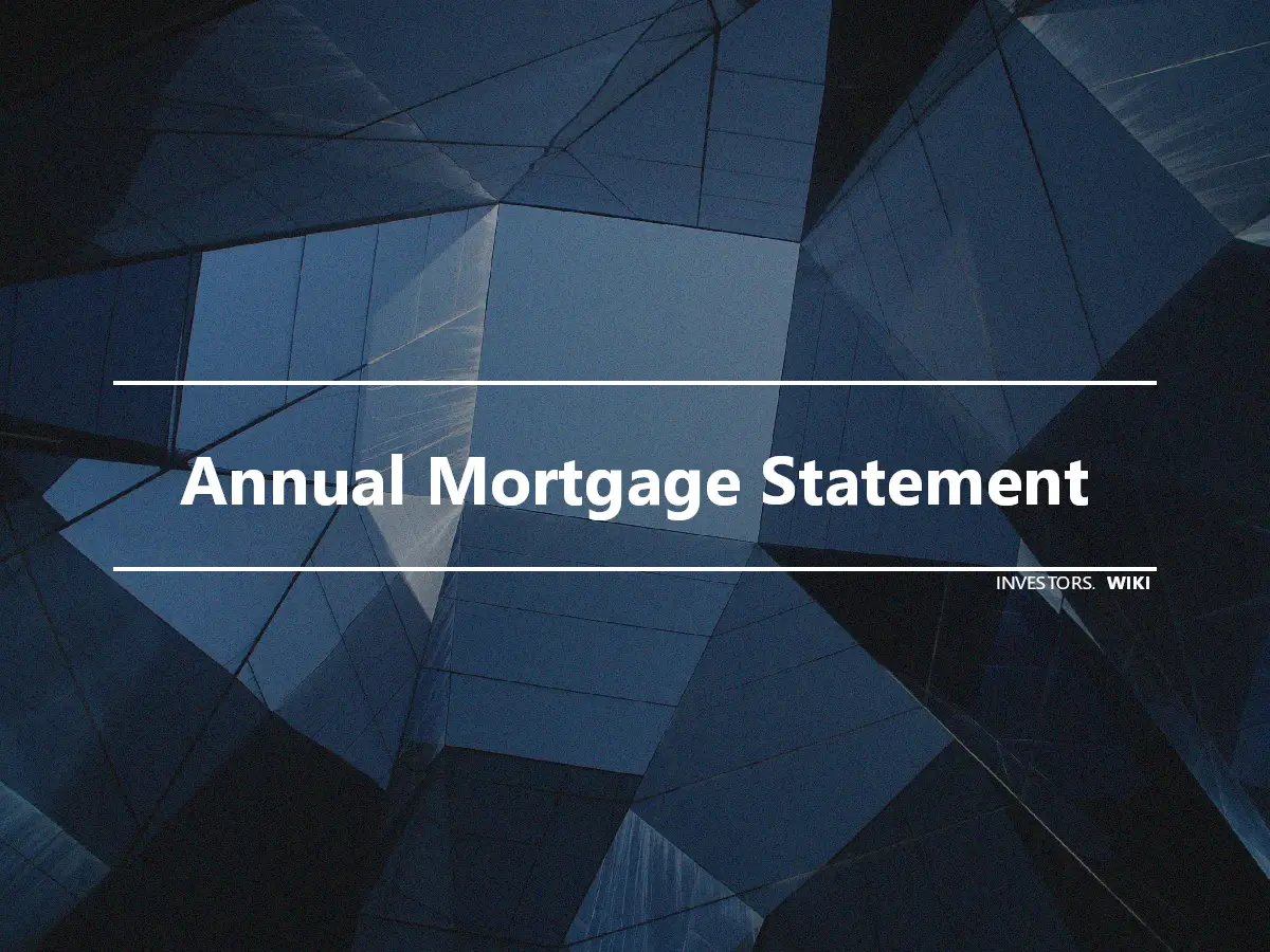 Annual Mortgage Statement