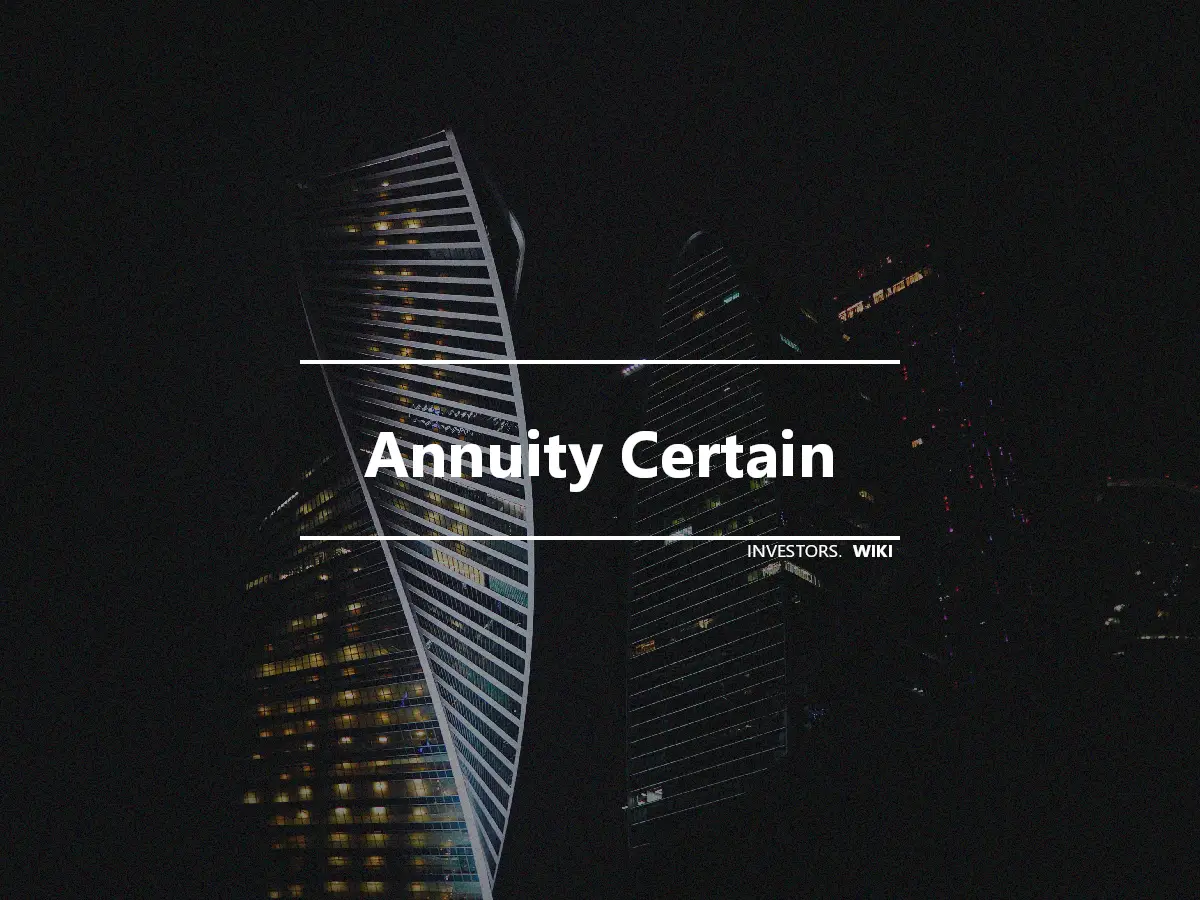 Annuity Certain