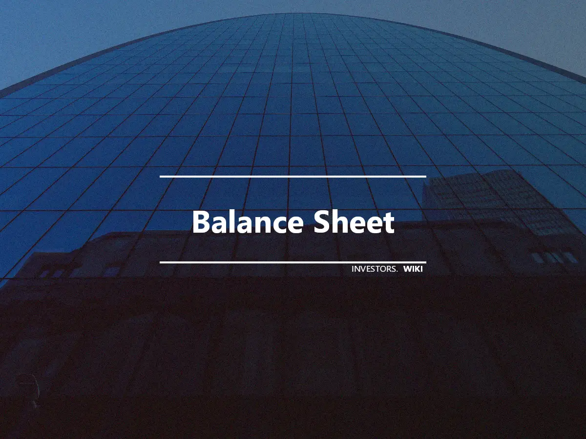 Balance Sheet