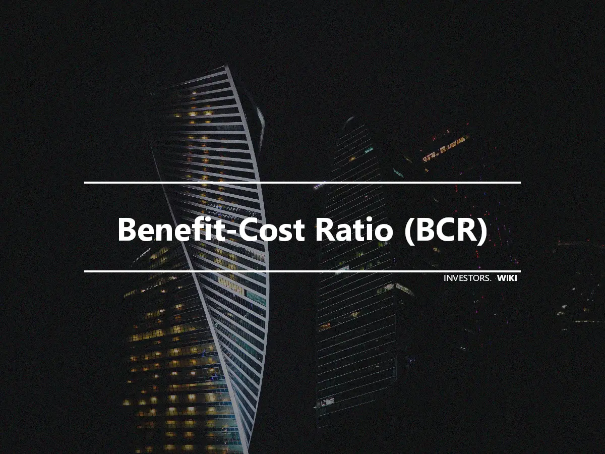 Benefit-Cost Ratio (BCR)
