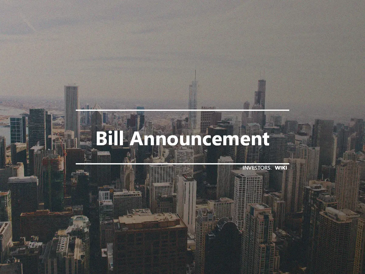 Bill Announcement