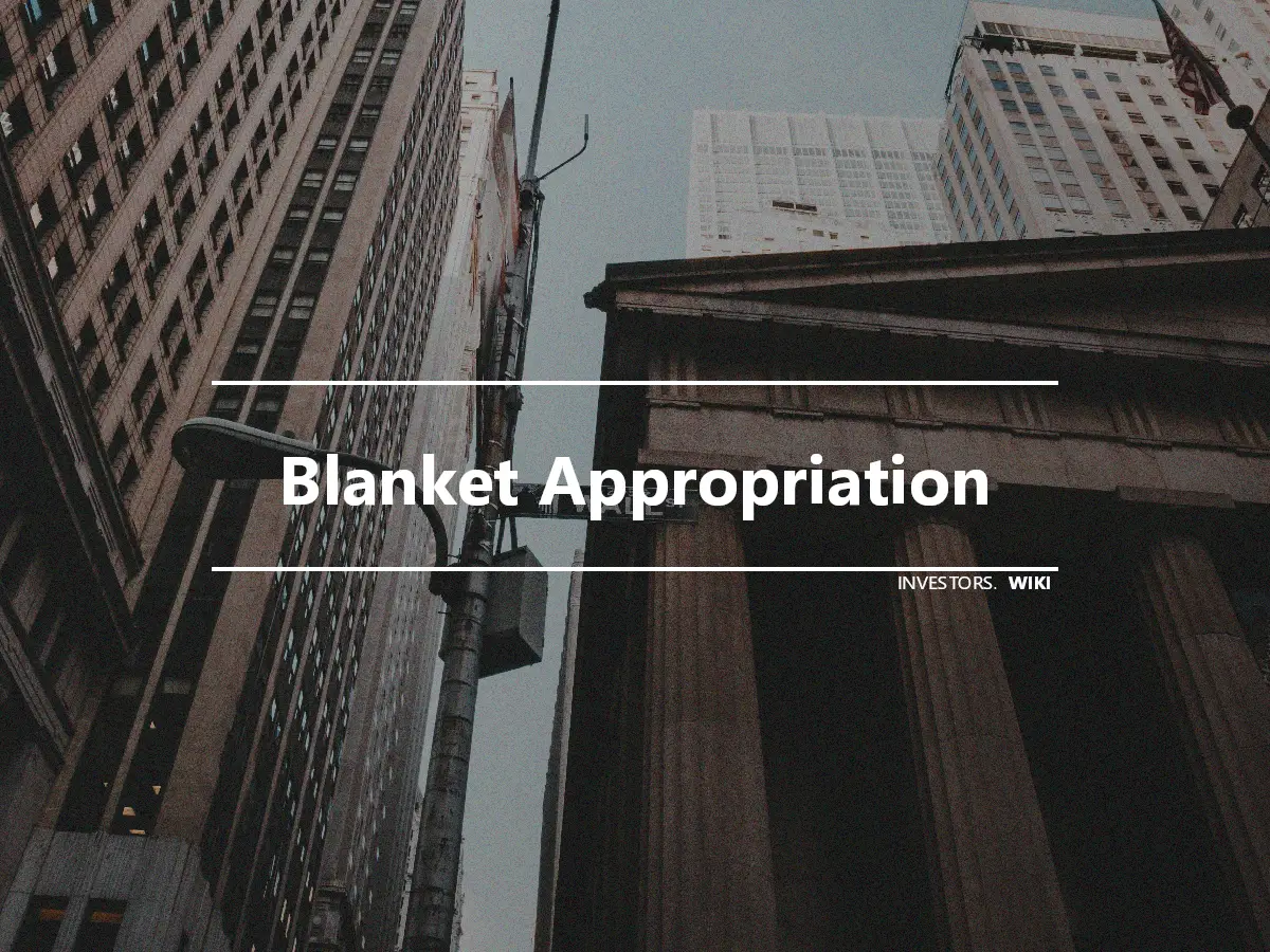 Blanket Appropriation