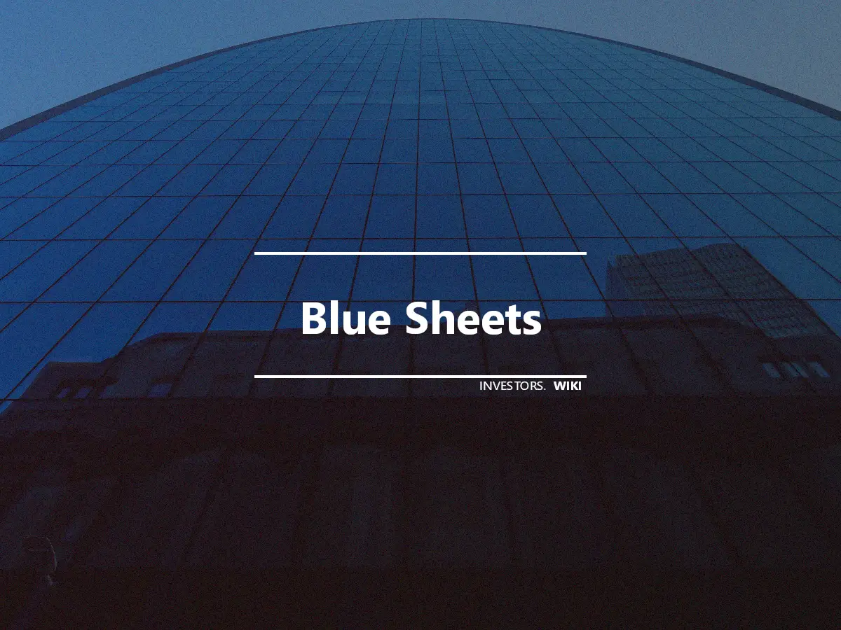 Blue Sheets