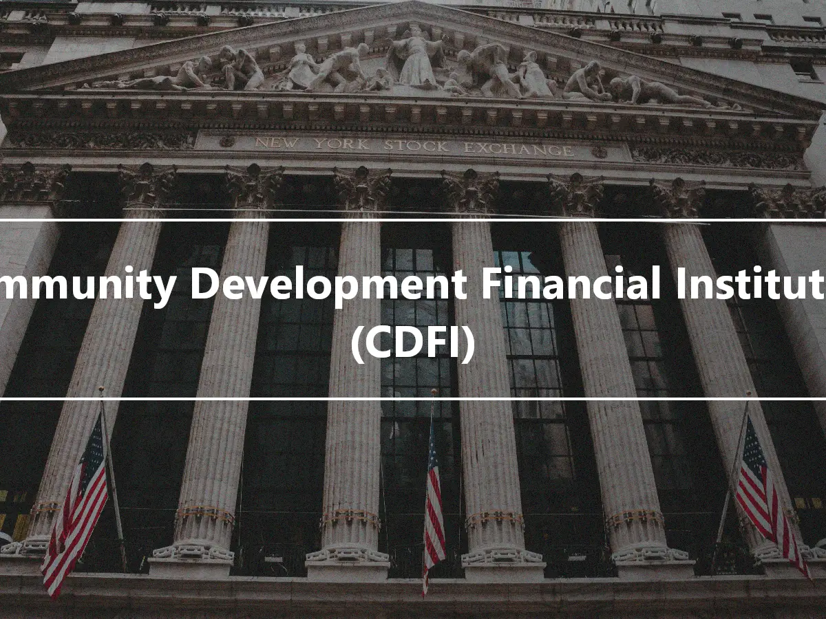 Community Development Financial Institution (CDFI)