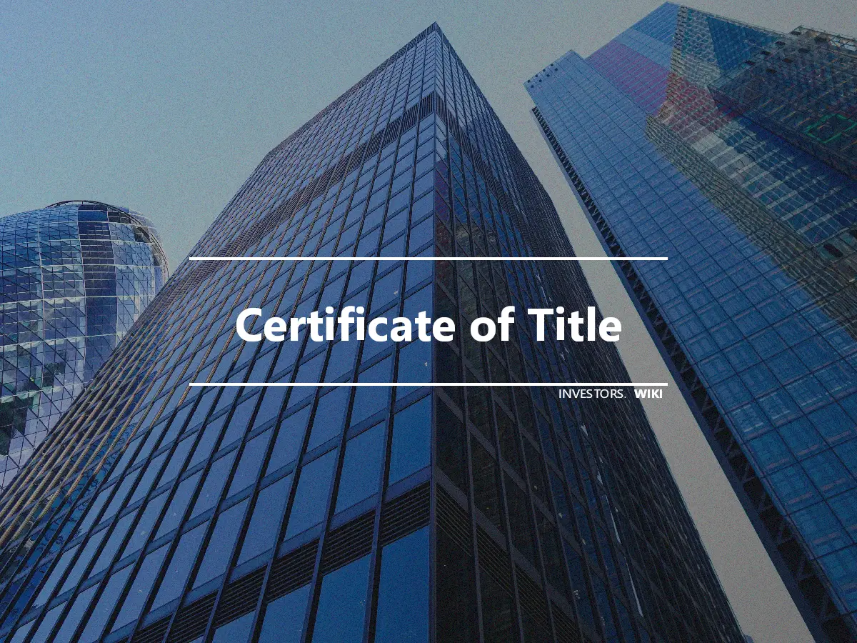 Certificate of Title