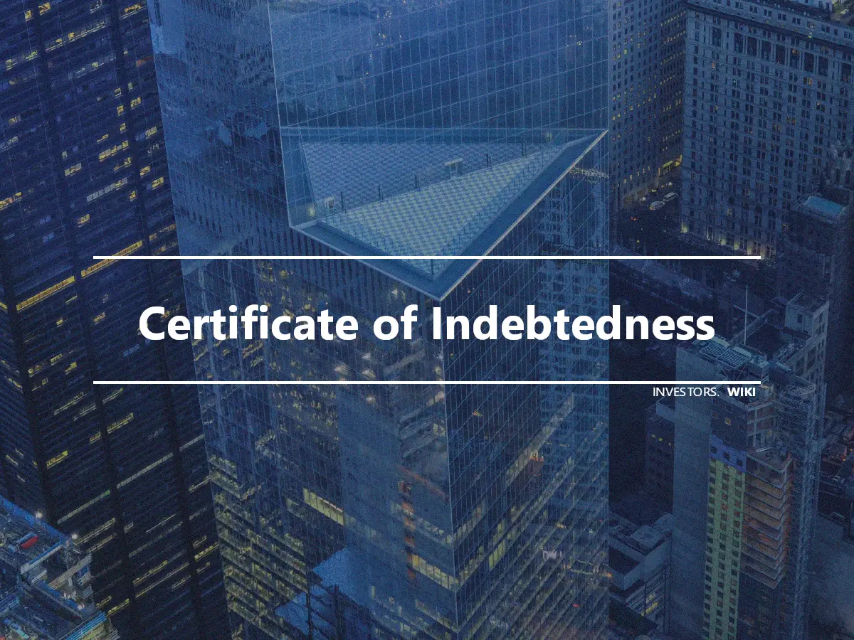 Certificate of Indebtedness