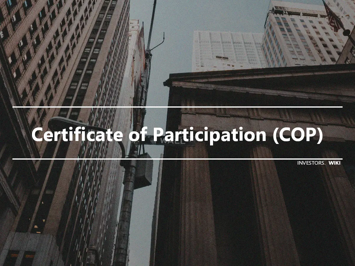 Certificate of Participation (COP)