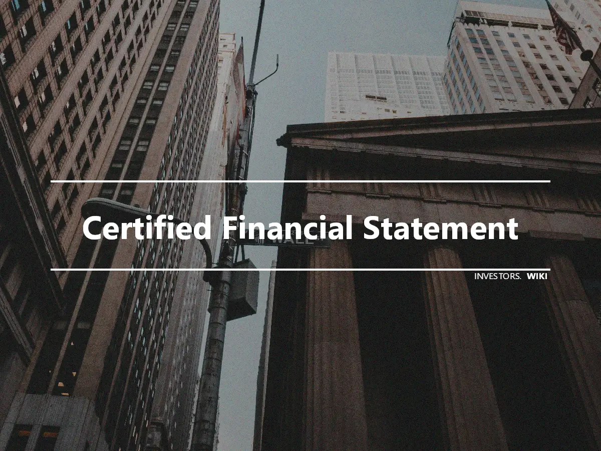 Certified Financial Statement