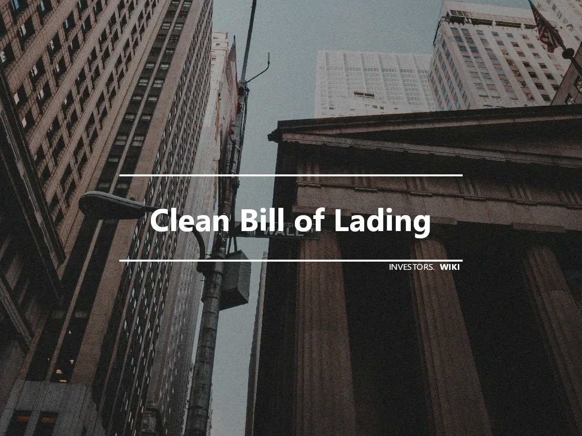 Clean Bill of Lading