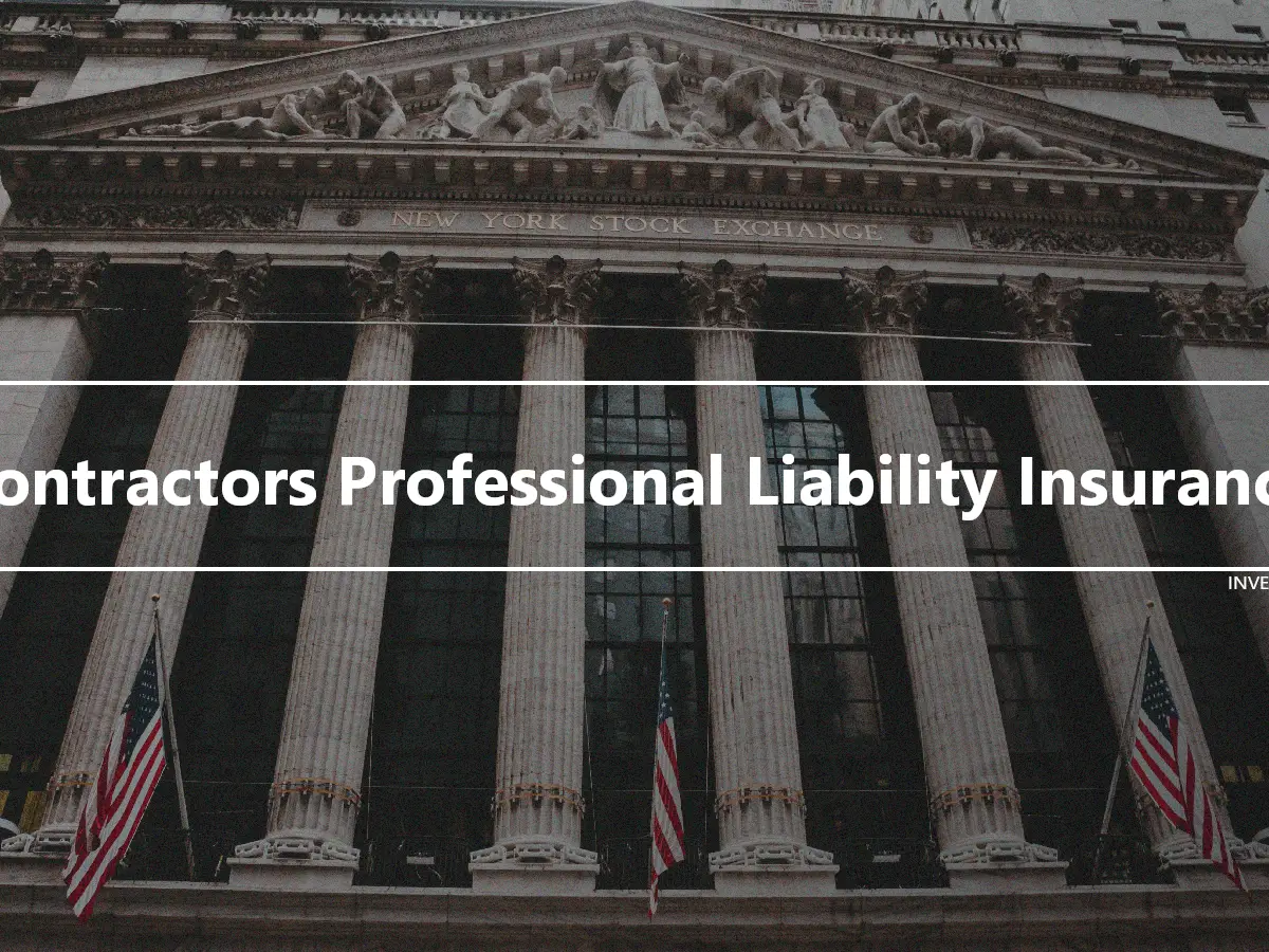 Contractors Professional Liability Insurance