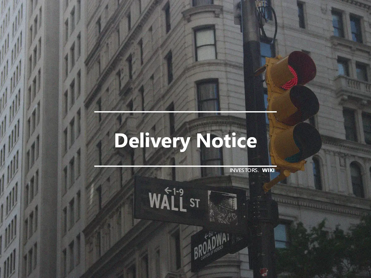 Delivery Notice