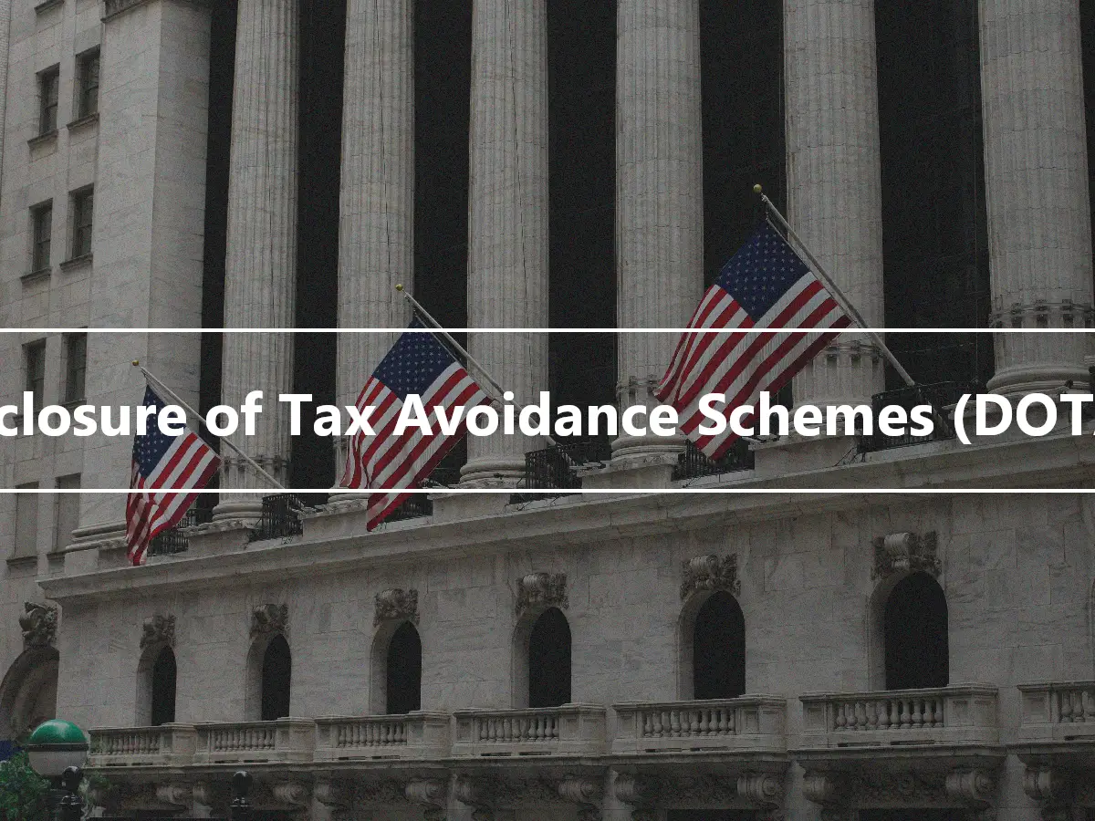 Disclosure of Tax Avoidance Schemes (DOTAS)