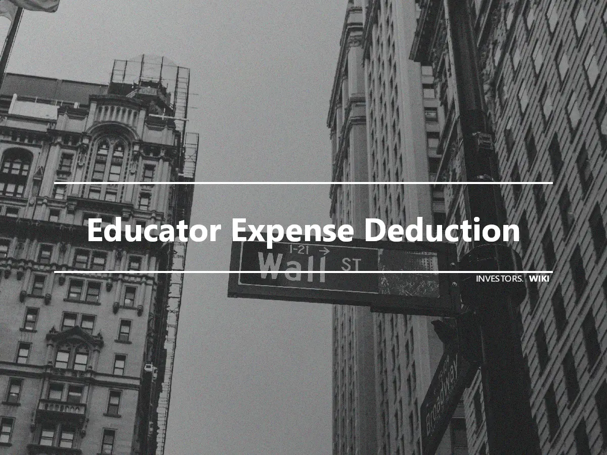 Educator Expense Deduction
