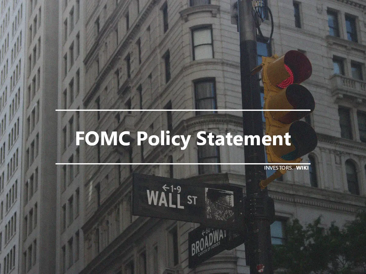 FOMC Policy Statement