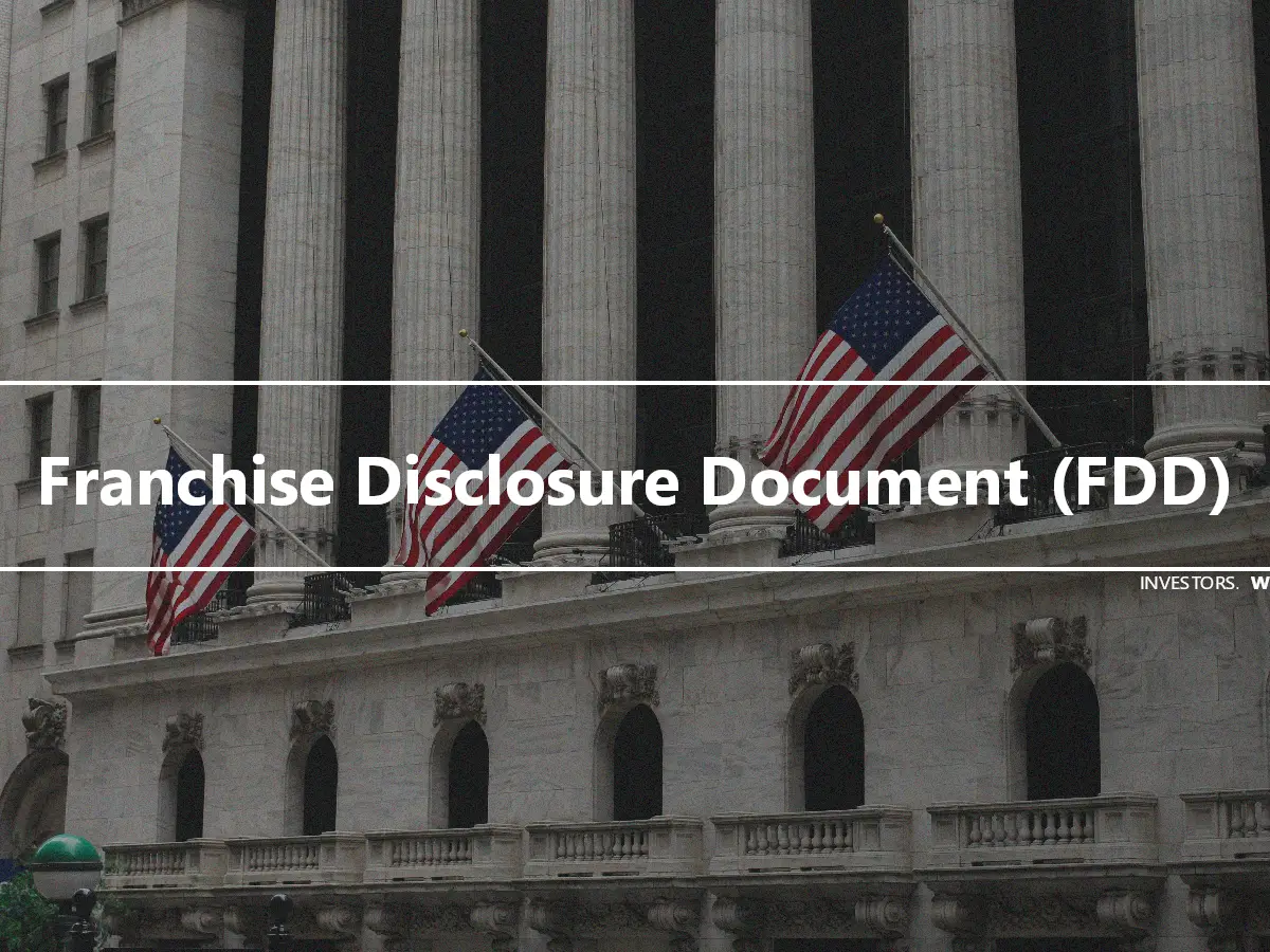 Franchise Disclosure Document (FDD)