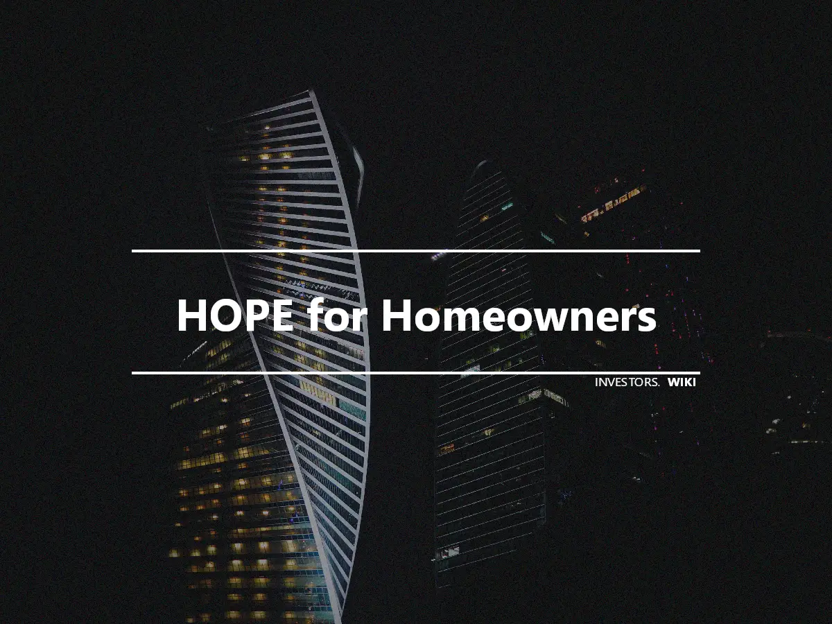 HOPE for Homeowners