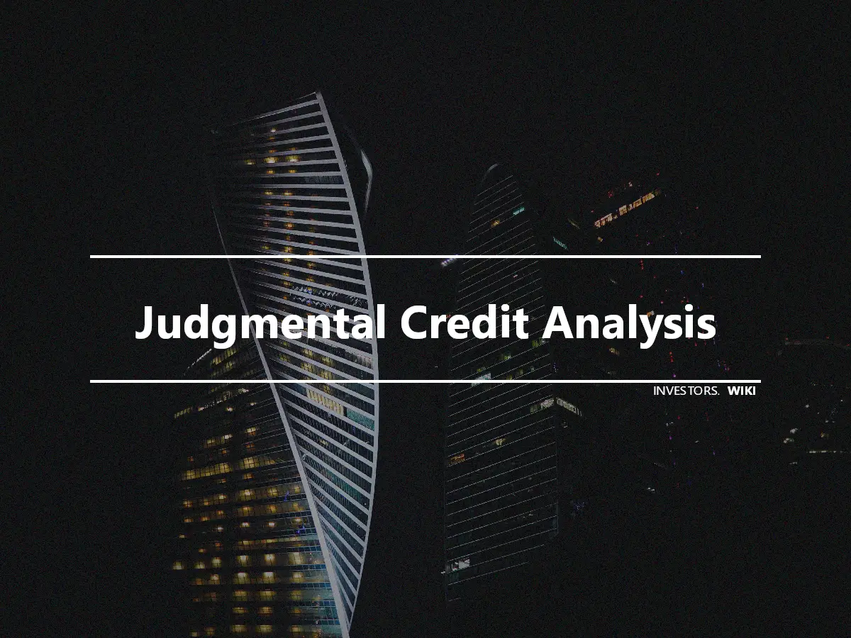 Judgmental Credit Analysis