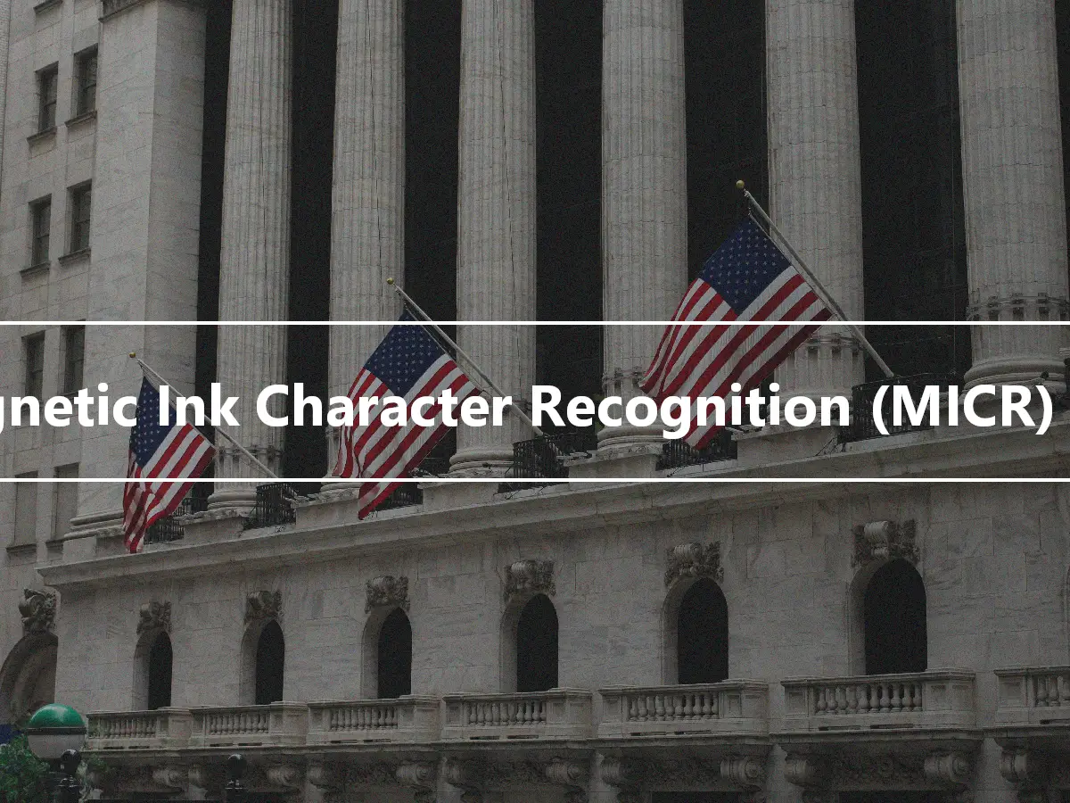 Magnetic Ink Character Recognition (MICR) Line