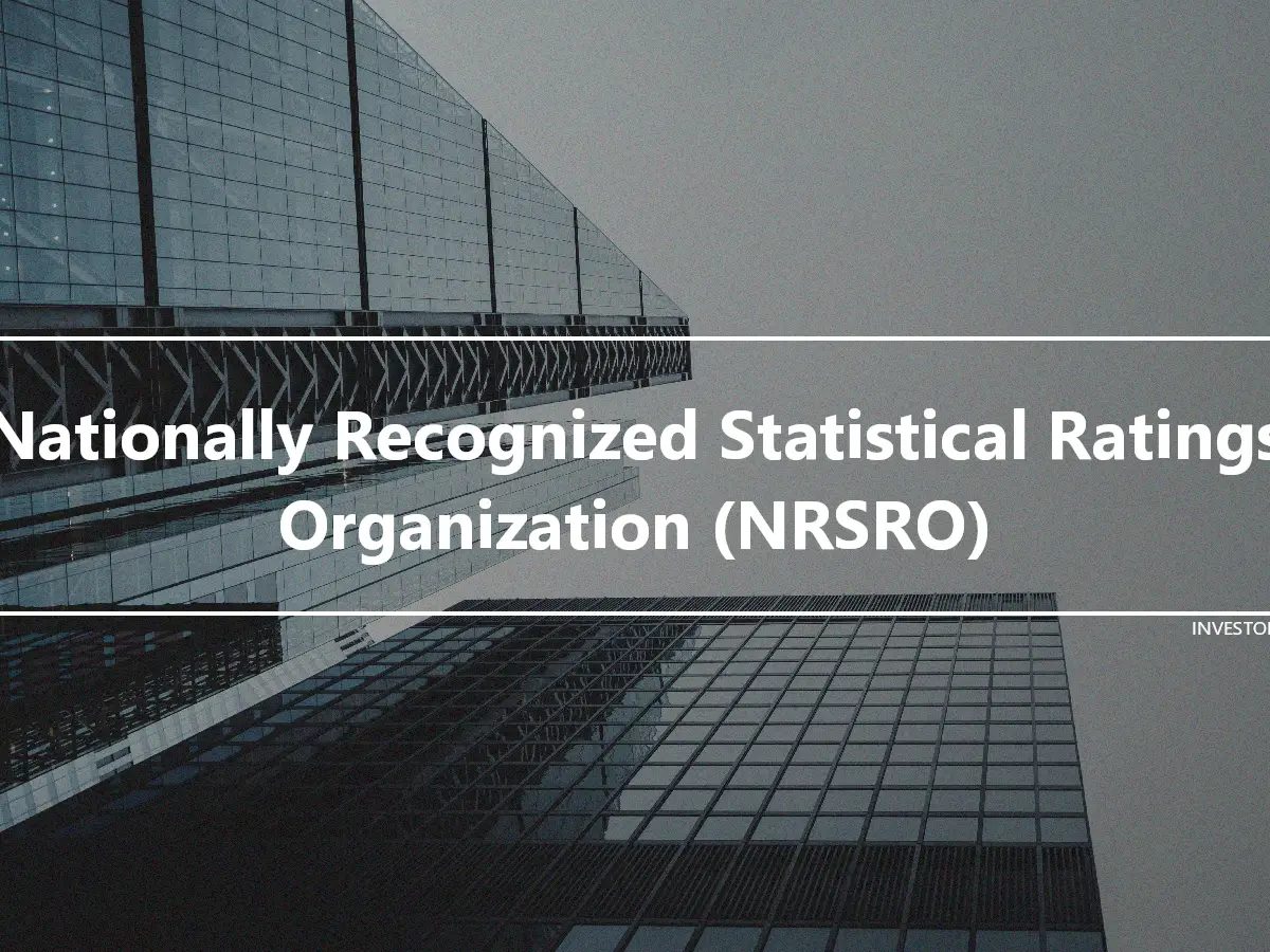 Nationally Recognized Statistical Ratings Organization (NRSRO)