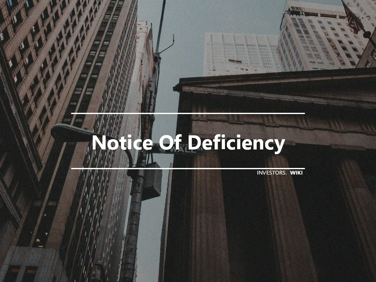 Notice Of Deficiency