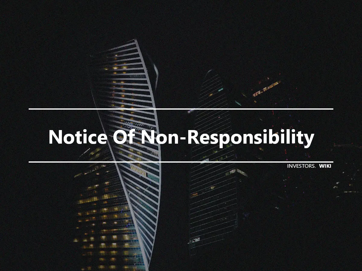 Notice Of Non-Responsibility
