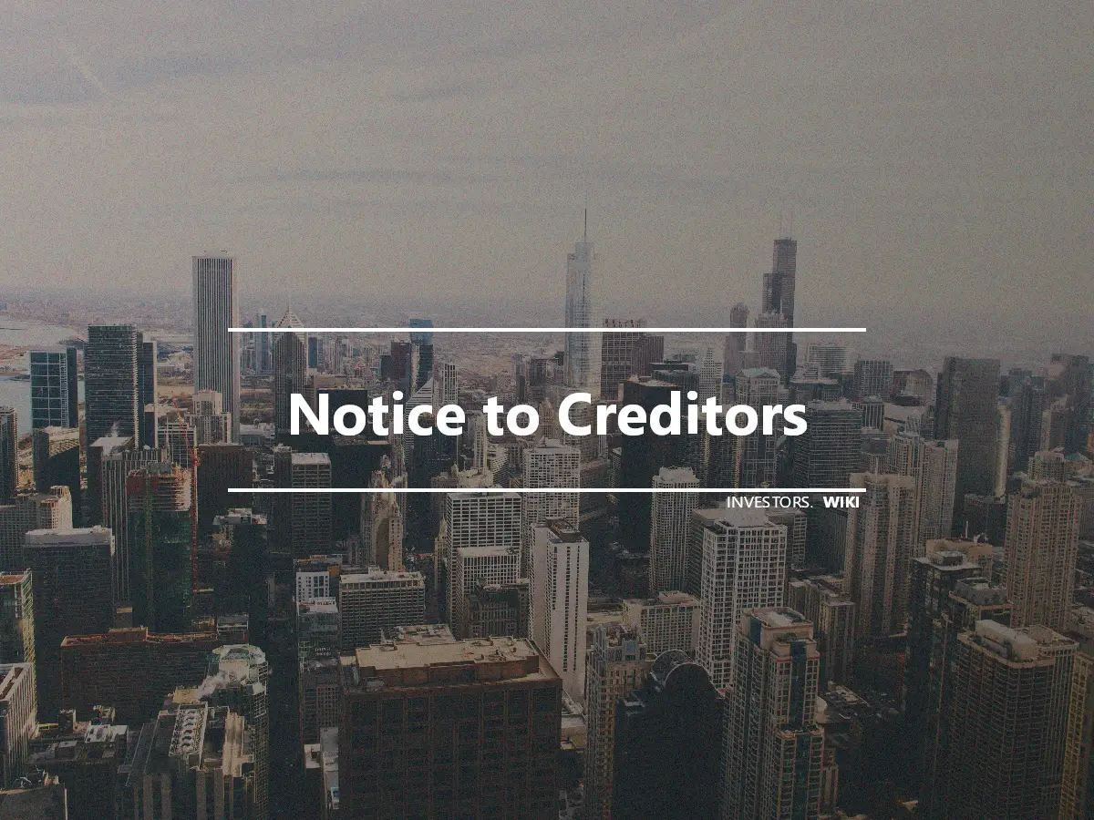 Notice to Creditors