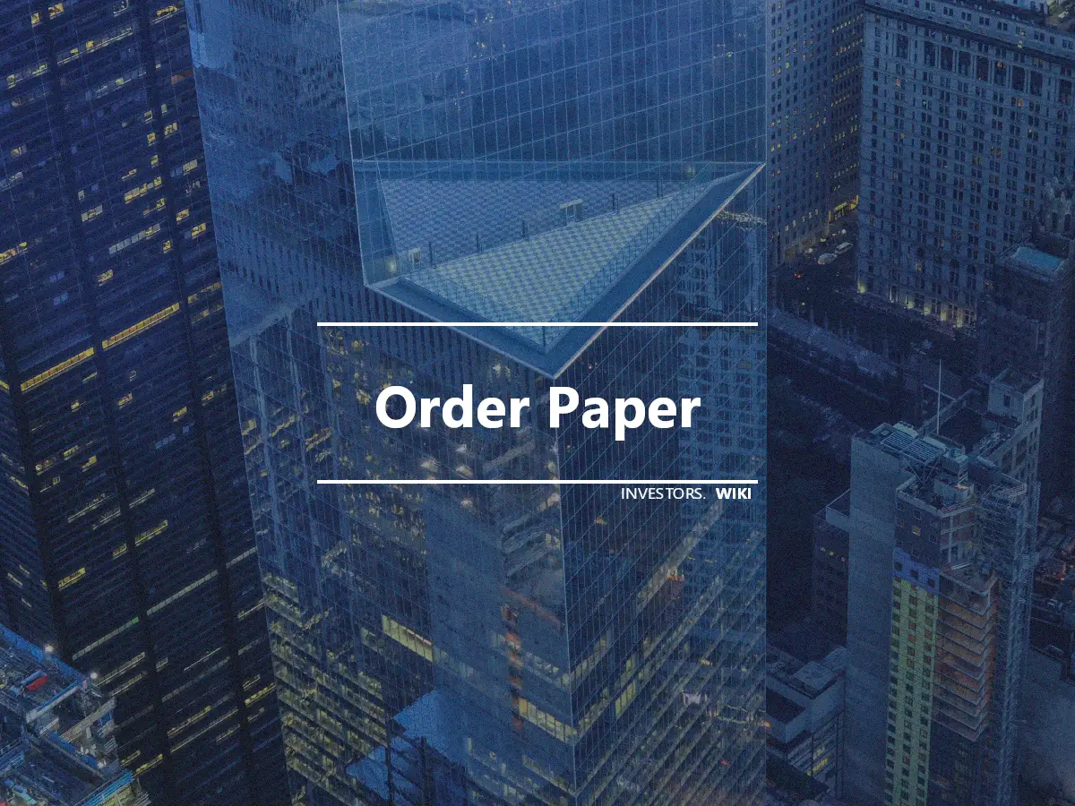 Order Paper