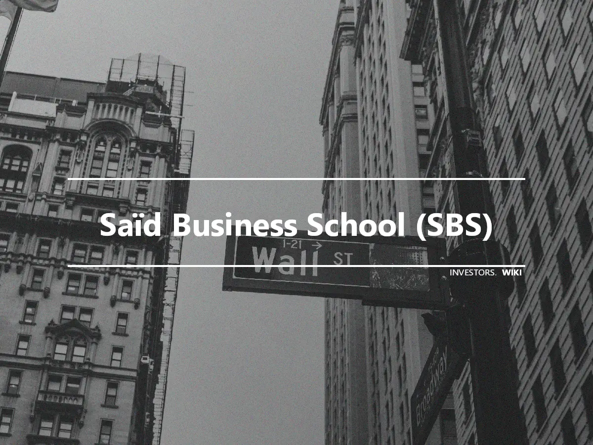 Saïd Business School (SBS)