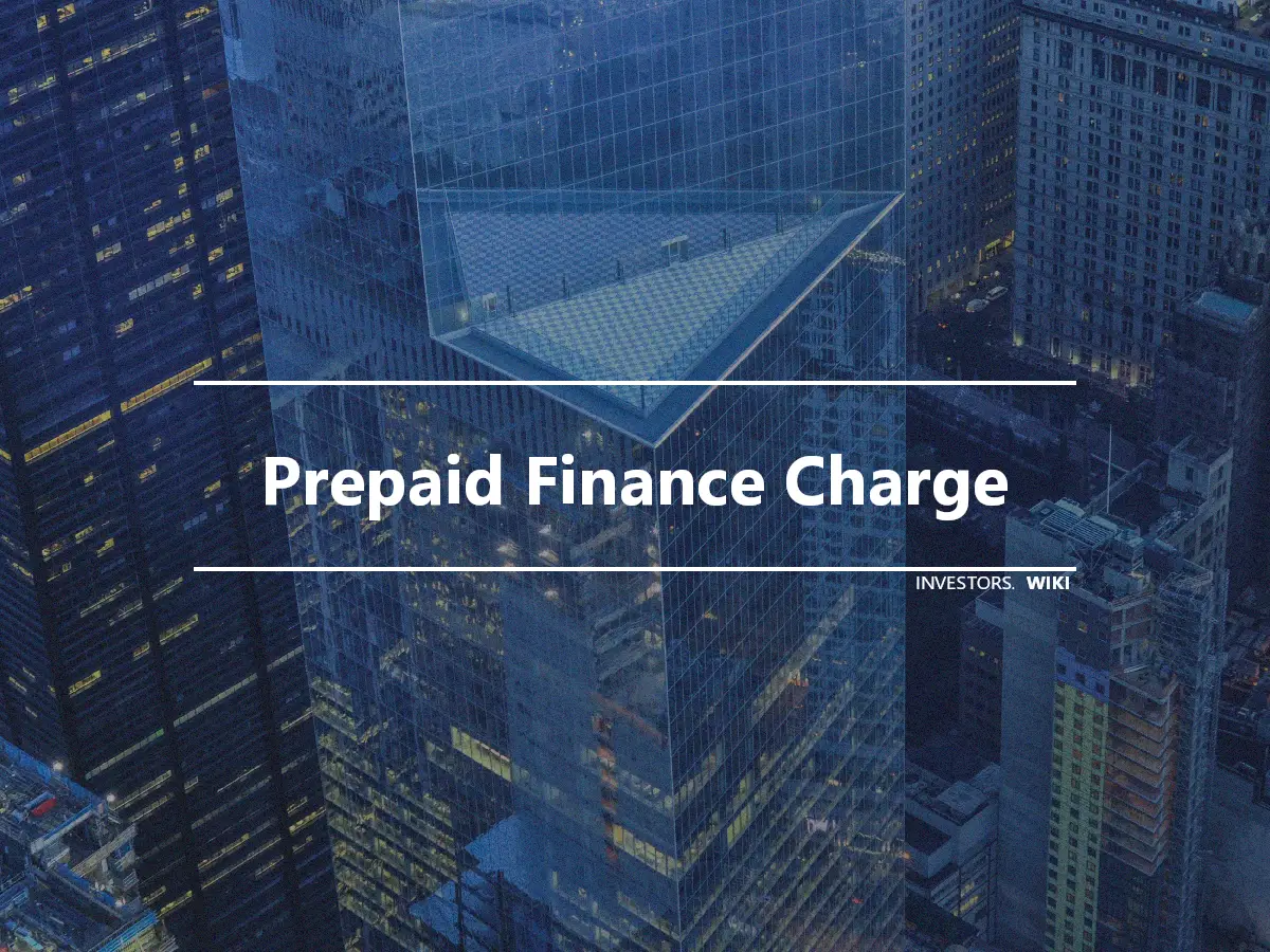 Prepaid Finance Charge