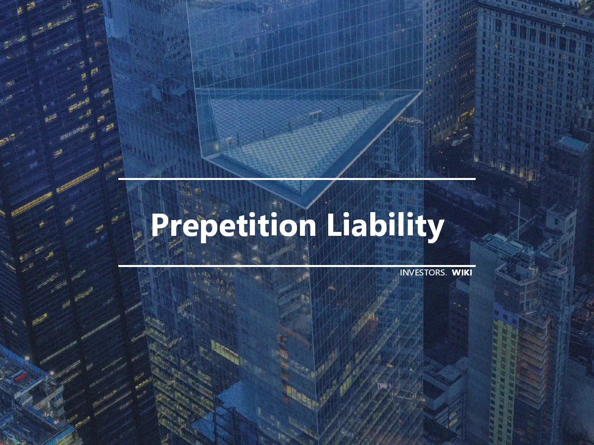 Prepetition Liability