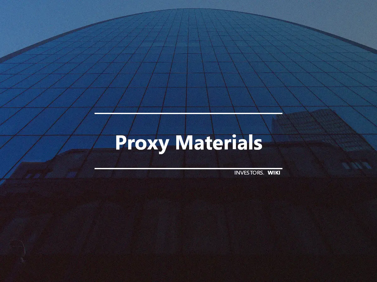 Proxy Materials