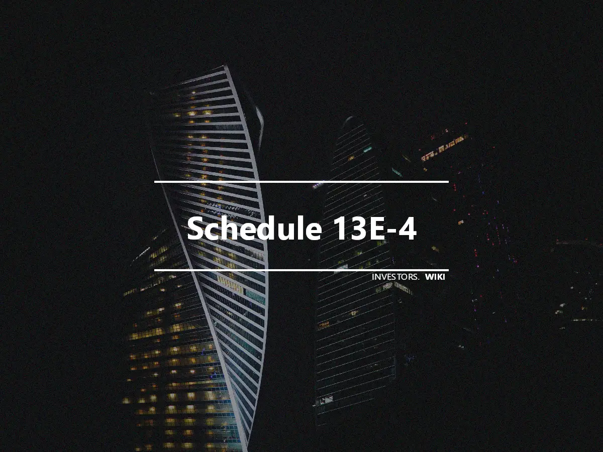 Schedule 13E-4