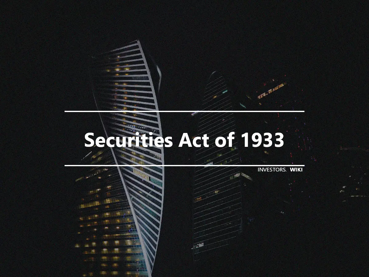 Securities Act of 1933