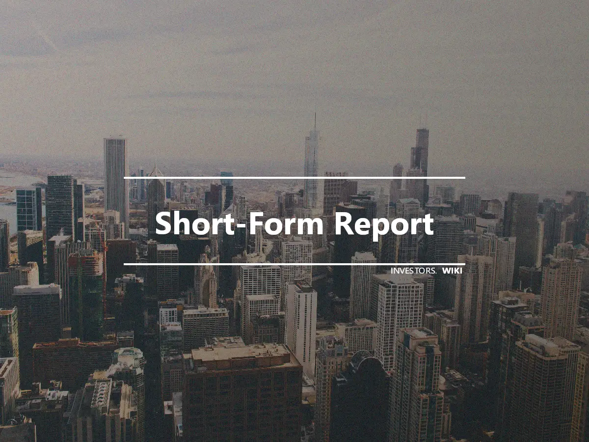 Short-Form Report