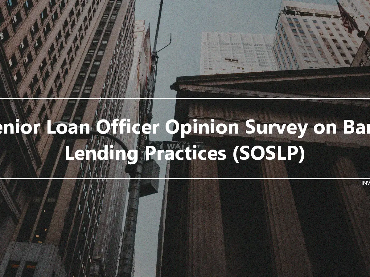 Senior Loan Officer Opinion Survey on Bank Lending Practices (SOSLP)