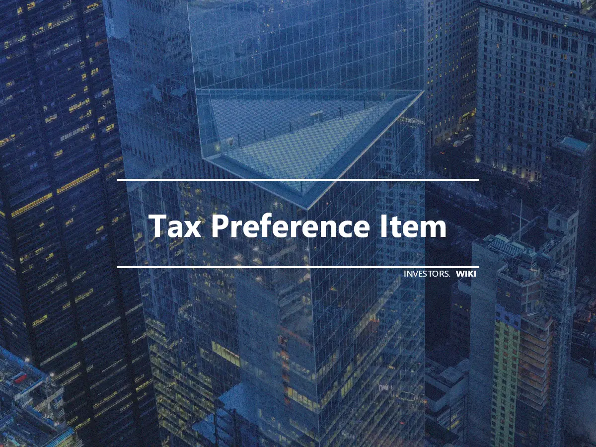 Tax Preference Item