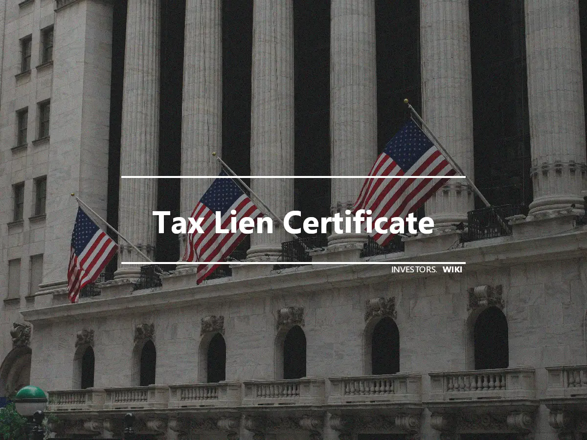 Tax Lien Certificate