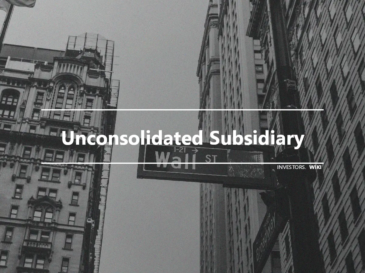 Unconsolidated Subsidiary