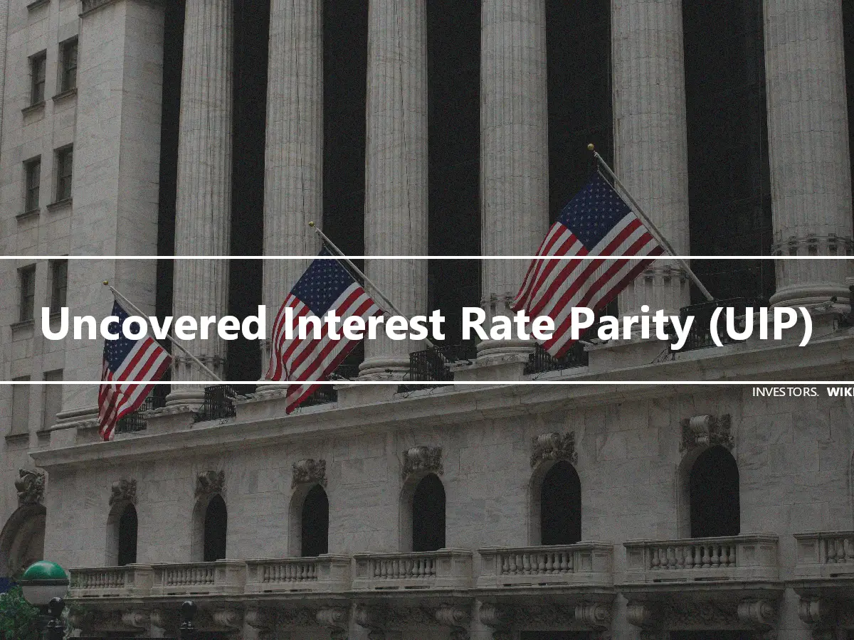 Uncovered Interest Rate Parity (UIP)