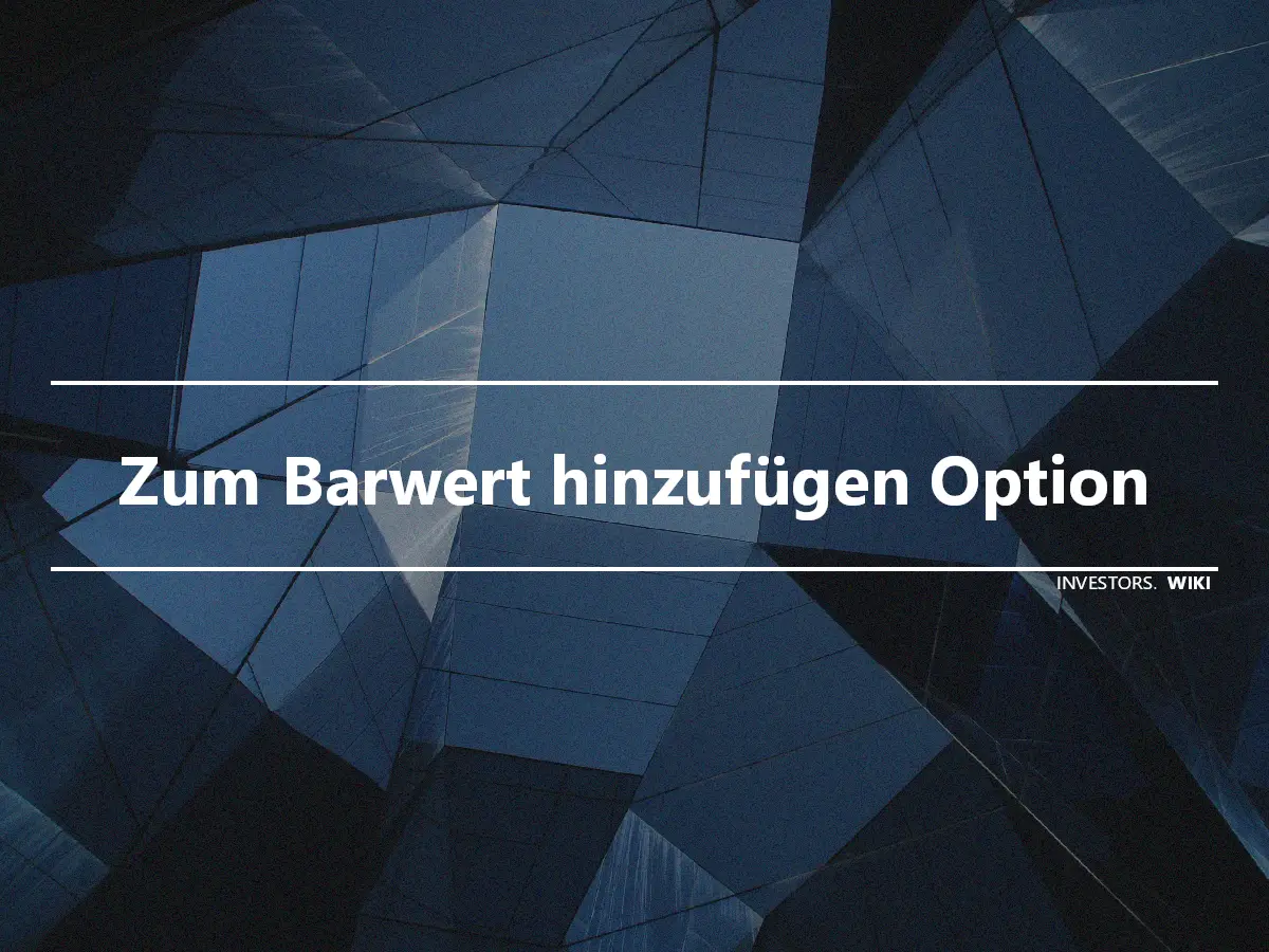 Zum Barwert hinzufügen Option