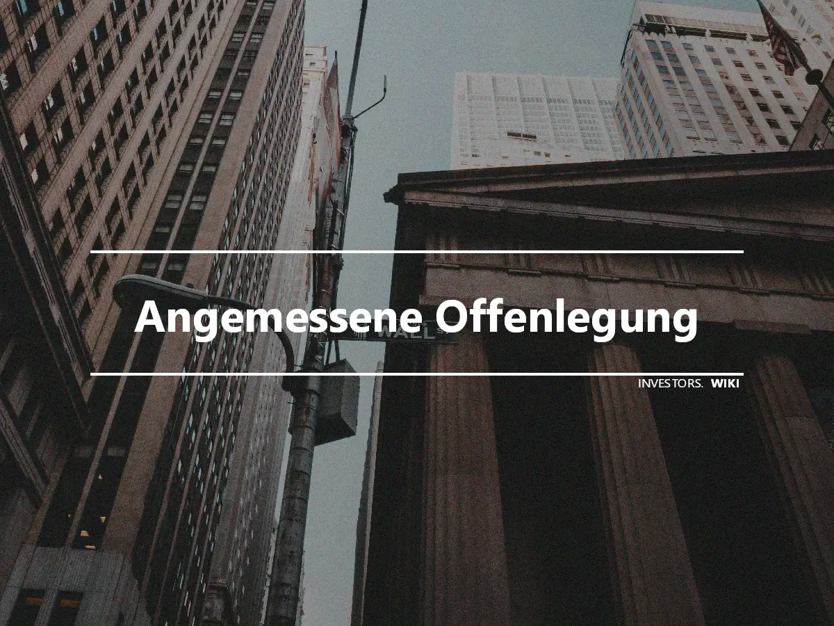 Angemessene Offenlegung