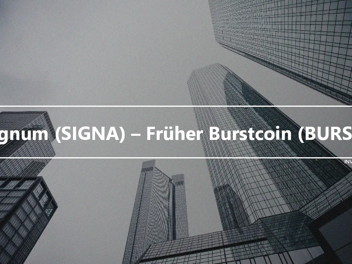 Signum (SIGNA) – Früher Burstcoin (BURST)