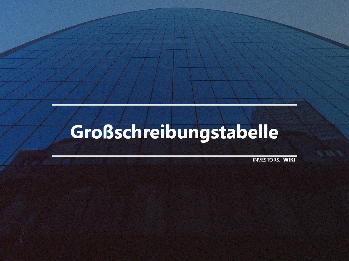 Großschreibungstabelle