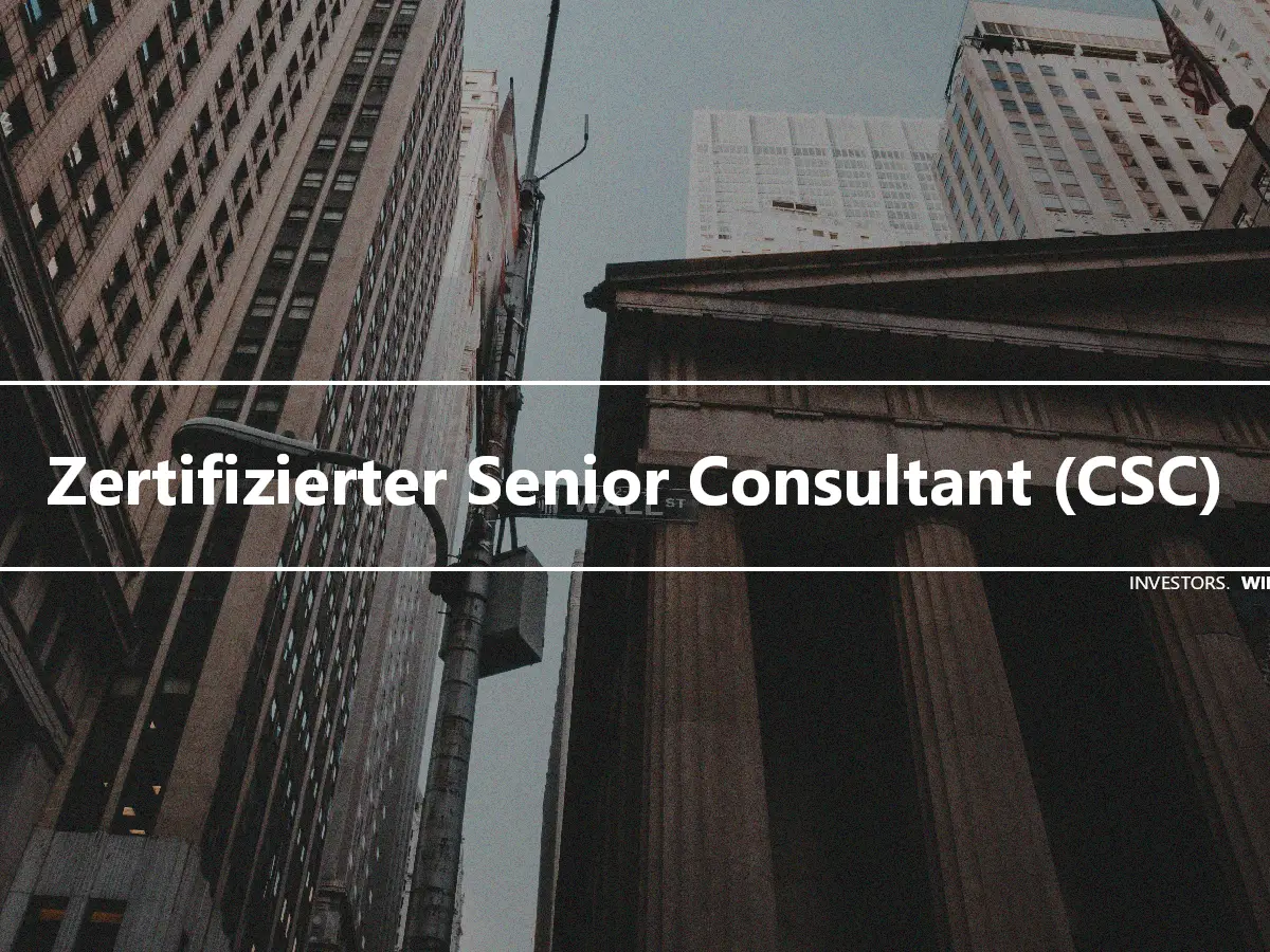 Zertifizierter Senior Consultant (CSC)
