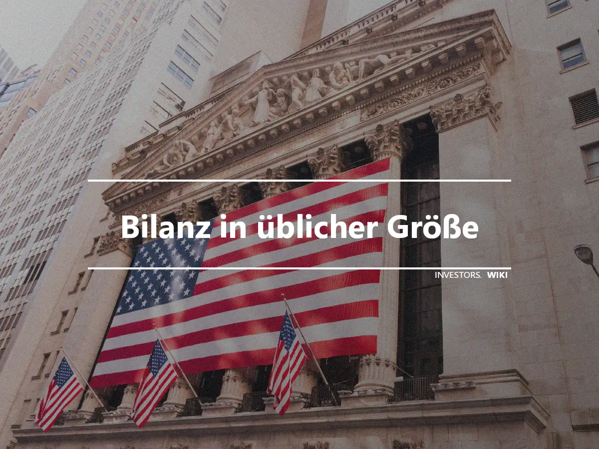 Bilanz in üblicher Größe