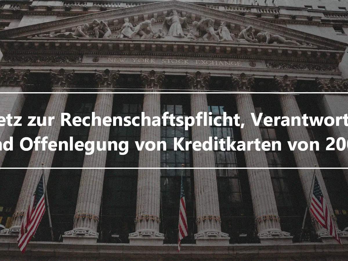 Gesetz zur Rechenschaftspflicht, Verantwortung und Offenlegung von Kreditkarten von 2009