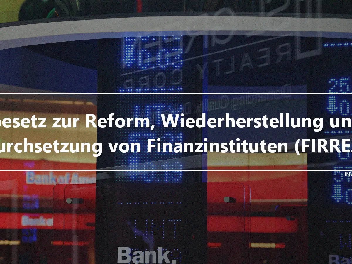 Gesetz zur Reform, Wiederherstellung und Durchsetzung von Finanzinstituten (FIRREA)